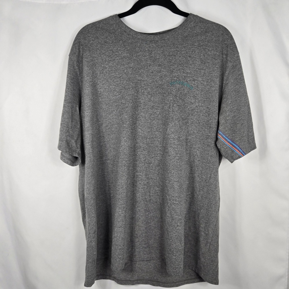 Patagonia Responsibili-Tee Mountains Graphic T-Shirt Striped Sleeve XL Gorpcore